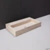Wastafel Forzalaqua Taranto Travertin Gezoet Gebrand Met Kraangat Beige 50x30x8 Cm