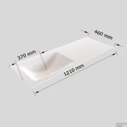 Badkamermeubel Solid Surface BWS Oslo 120x46 Cm Links Mat Wit (met 1 Kraangat) -Duravit Verkoop wastafel links 120 cm tech 10