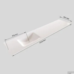 Badkamermeubel Solid Surface BWS Stockholm 150x46 Cm Links Mat Groen (zonder Kraangat) -Duravit Verkoop wastafel links 150 cm tech 13