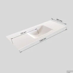 Badkamermeubel Solid Surface BWS Stockholm 150x46 Cm Midden Mat Wit (met 1 Kraangat) -Duravit Verkoop wastafel midden 150 cm tech 1 21