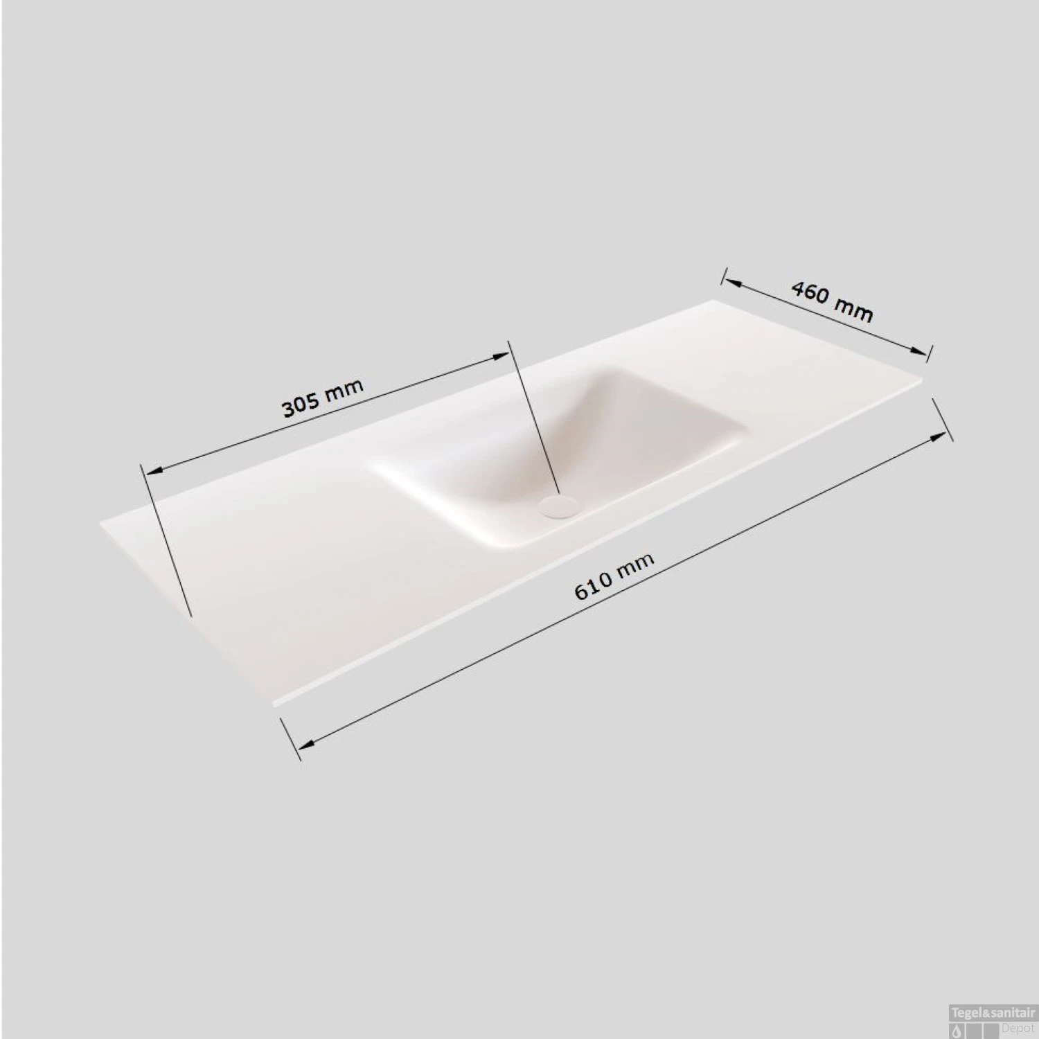 Badkamermeubel Solid Surface BWS Oslo 60x46 Cm Mat Antraciet (zonder Kraangaten) 7 Badkamermeubel Solid Surface BWS Oslo 60x46 Cm Mat Antraciet (zonder Kraangaten) - Afbeelding 7