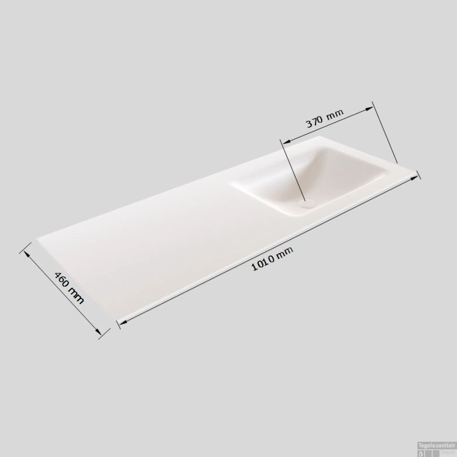 Badkamermeubel Solid Surface BWS Stockholm 100x46 Cm Rechts Mat Antraciet (met 1 Kraangat) 7 Badkamermeubel Solid Surface BWS Stockholm 100x46 Cm Rechts Mat Antraciet (met 1 Kraangat) - Afbeelding 7