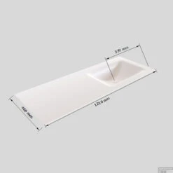 Badkamermeubel Solid Surface BWS Stockholm 120x46 Cm Rechts Mat Wit (met 1 Kraangat) 13 Badkamermeubel Solid Surface BWS Stockholm 120x46 Cm Rechts Mat Wit (met 1 Kraangat) -Duravit Verkoop wastafel rechts 120 cm tech 22