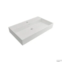 Wastafel Plieger Kansas 1 Kraangat 80x46,6 Cm Met Overloop Wit