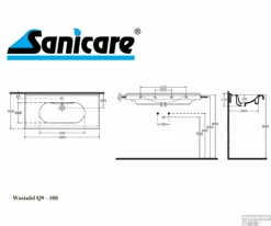 Wastafel Sanicare Q9 Inclusief Kraangat En Overloop 100x47cm Keramisch Wit (exclusief Meubel) -Duravit Verkoop wastafel sanicare q9 inclusief kraangat en overloop 100x47cm tech