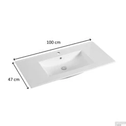 Wastafel Sanilux Classic 100x47x2,5 Cm Keramiek Wit (met Kraangat) -Duravit Verkoop wastafel sanilux classic 100x47x2 5 cm keramiek wit met kraangat tech