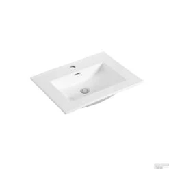 Wastafel Sanilux Classic 60x47x2,5 Cm Keramiek Wit (met Kraangat)