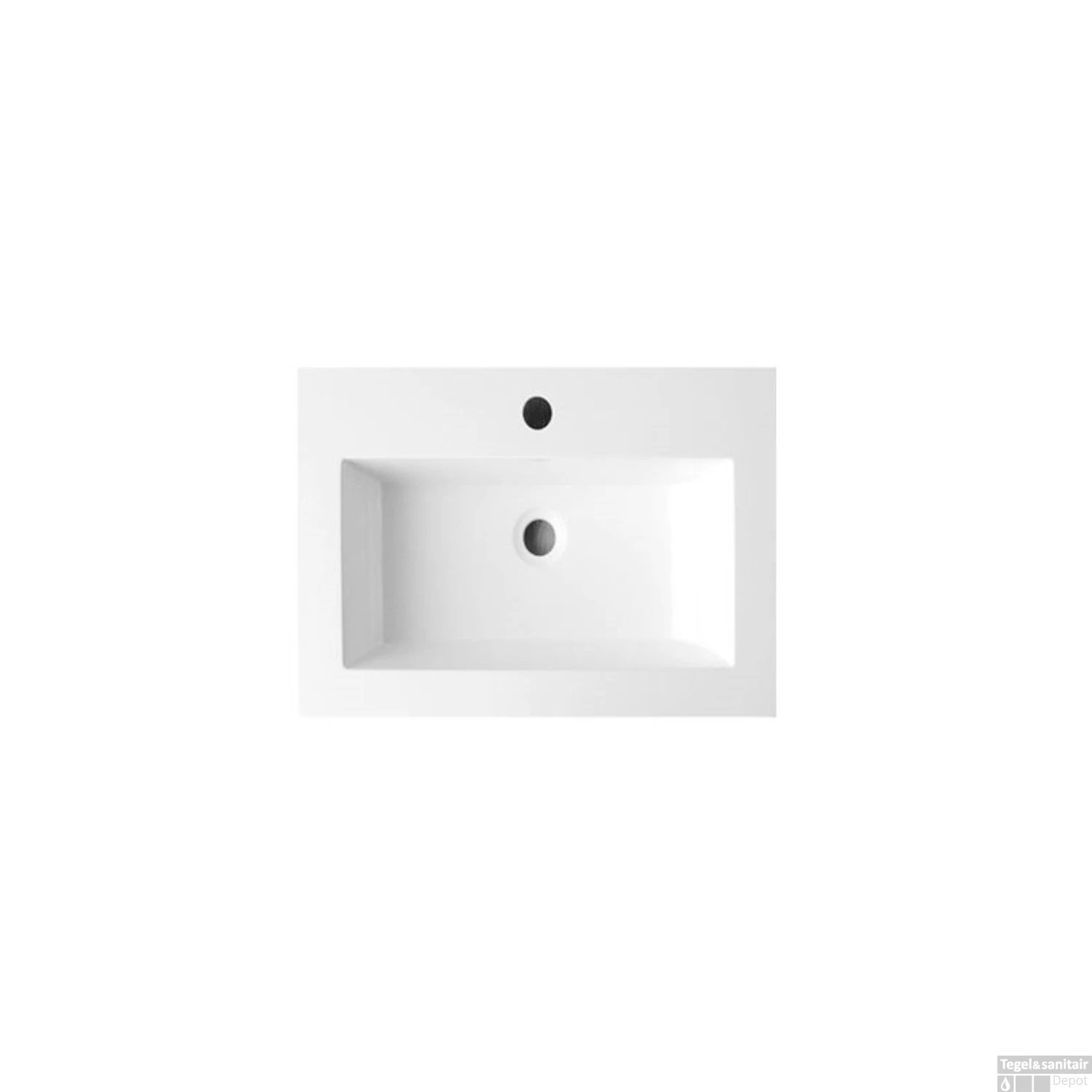 Wastafel Sanilux Compact Mineraalmarmer 1 Kraangat 60 Cm Wit 1 Wastafel Sanilux Compact Mineraalmarmer 1 Kraangat 60 Cm Wit