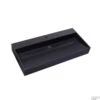 Wastafel Sanilux Quartz Trend 100x47x12 Cm Keramiek Mat Zwart (1 Kraangat)