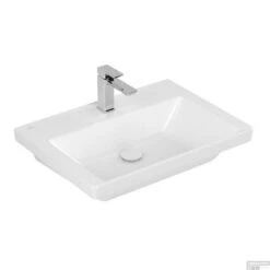 Wastafel Villeroy & Boch Subway 3.0 Met CeramicPlus 1 Kraangat Zonder Overloop 65x47x16.5 Cm Wit Alpin