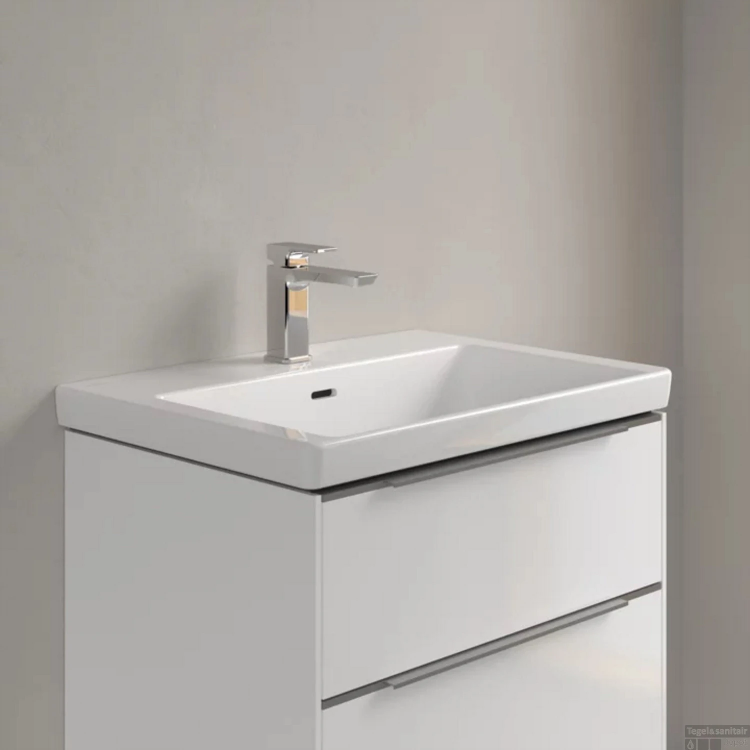 Wastafel Villeroy & Boch Subway 3.0 Met CeramicPlus 1 Kraangat Met Overloop 65x47x16.5 Cm Wit Alpin 2 Wastafel Villeroy & Boch Subway 3.0 Met CeramicPlus 1 Kraangat Met Overloop 65x47x16.5 Cm Wit Alpin - Afbeelding 2