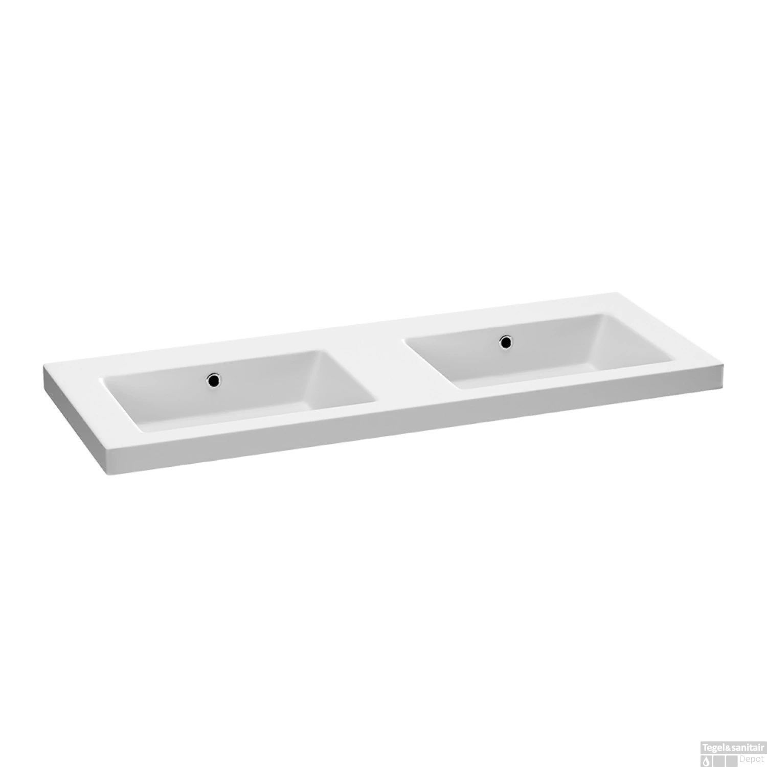 Wastafel Voor Meubel Exclusive Line Foggia 120-2 Cm Mat Wit 0 Kraangaten - Afbeelding 2