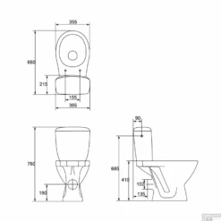 Wc-pack Staand Allibert Kosta Horizontale Afvoer Wit -Duravit Verkoop wc pack staand allibert kosta horizontale afvoer wit tech