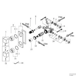 Douchethermostaatkraan Inbouw Rombo 2-Wegs Vierkant Chroom -Duravit Verkoop wiesbaden rombo inb 2 wegs douchethermost vierk chroom 5